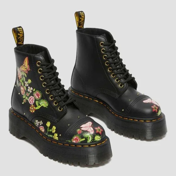 Dr. Martens |  Sinclair Floral Bloom Leather Platform Boots - Picture 2 of 14